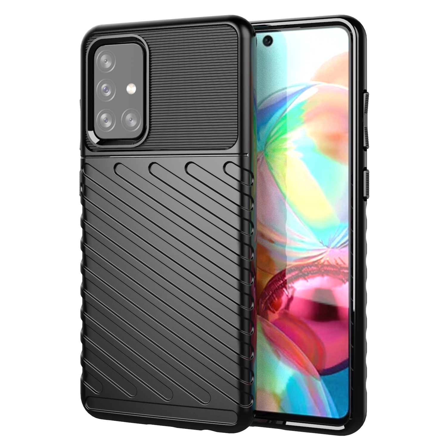 Hoesje voor Samsung Galaxy A72 5G - Back cover - Flexibel TPU - Schokbestendig - Zwart afbeelding
