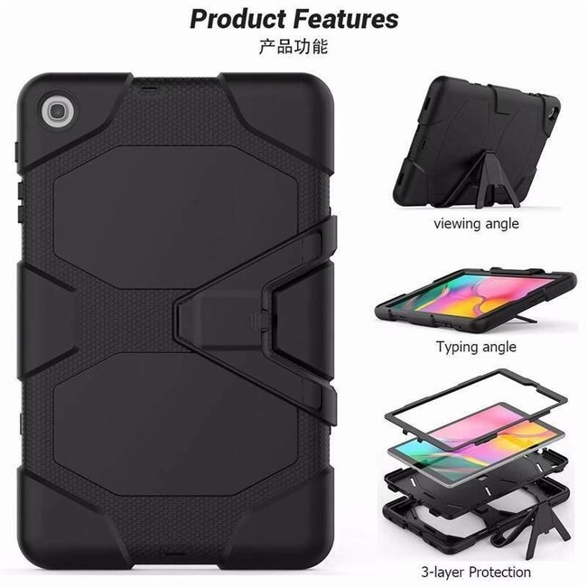 Tablet Hoes geschikt voor Samsung Galaxy Tab A 10.1 (2019) - Extreme Armor Case - Zwart