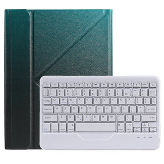 Case2go Case2go - Draadloze Bluetooth toetsenbord Tablet hoes geschikt voor iPad Pro 11 (2021/2020/2018) met RGB verlichting en Stylus Pen Houder - Blauw en Zwart