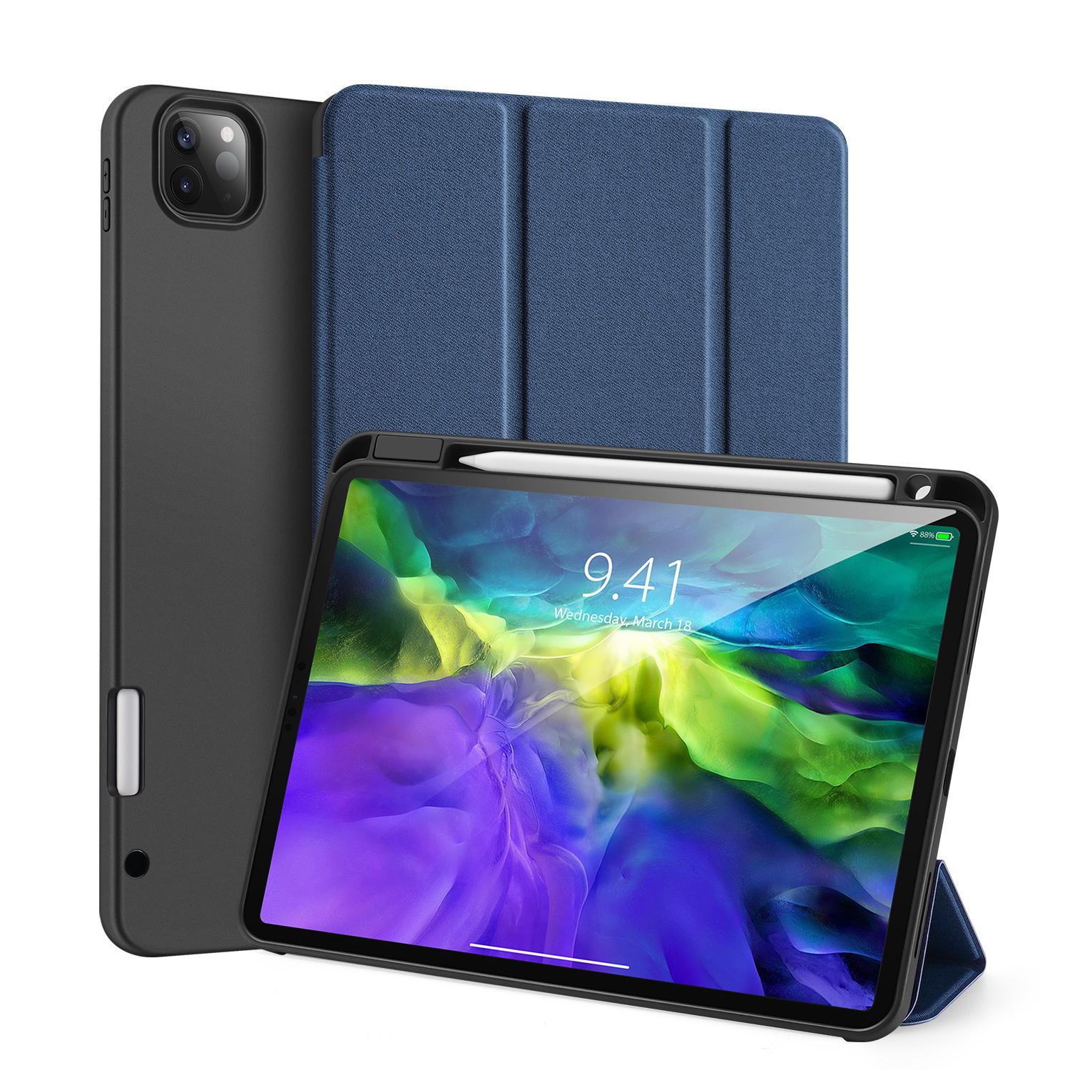 Tablet hoes geschikt voor iPad Pro 11 (2020) - Dux Ducis Domo Lite Book Case met stylus pen houder - Blauw afbeelding
