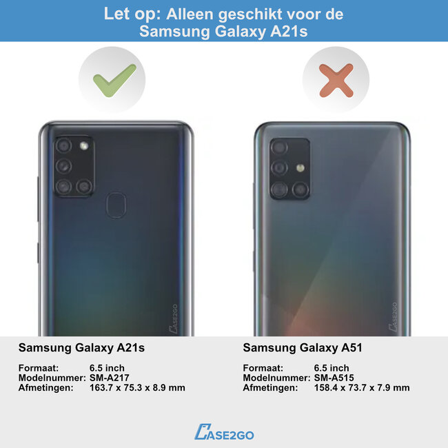 Screenprotector geschikt voor Samsung Galaxy A21s Screenprotector - Full Cover Screenprotector - Case-Friendly - Zwart