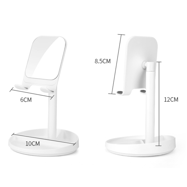 Wiwu - Universele Telefoonhouder met spiegel - Ergonomisch design - Geschikt voor telefoon &amp; tablets - Wit