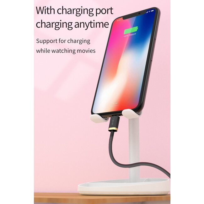 Wiwu - Universele Telefoonhouder met spiegel - Ergonomisch design - Geschikt voor telefoon &amp; tablets - Wit