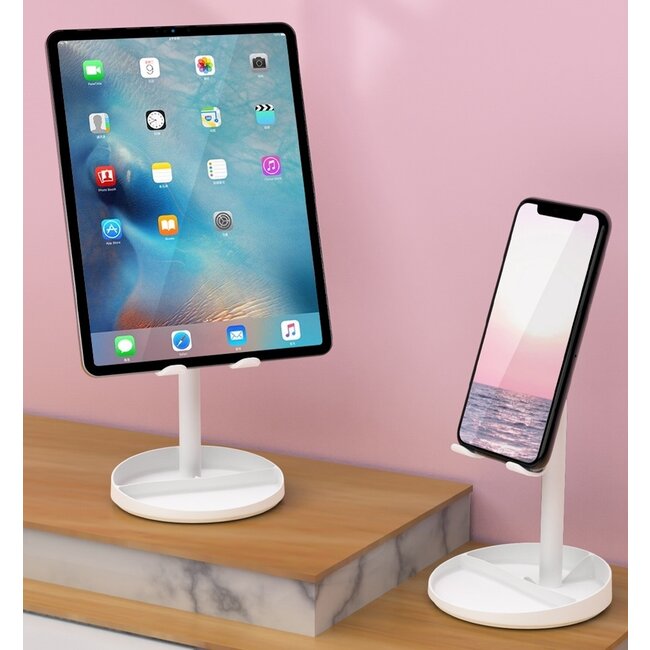 Wiwu - Universele Telefoonhouder met spiegel - Ergonomisch design - Geschikt voor telefoon &amp; tablets - Wit