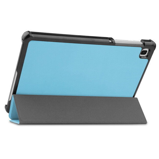 Tablet hoes geschikt voor Samsung Galaxy Tab A7 Lite (2021)  - Tri-Fold Book Case + Screenprotector - Licht Blauw