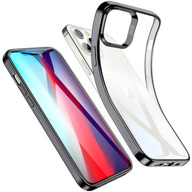 ESR Halo - Hoesje geschikt voor iPhone 12 Pro Max - Schokbestendige Back Cover - Soft TPU Back Cover - Transparant/Zwart afbeelding