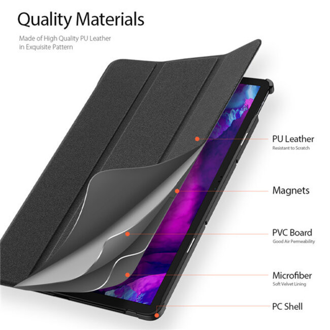 Tablet hoes geschikt voor Lenovo Tab P11 - Dux Ducis Domo Book Case - Zwart