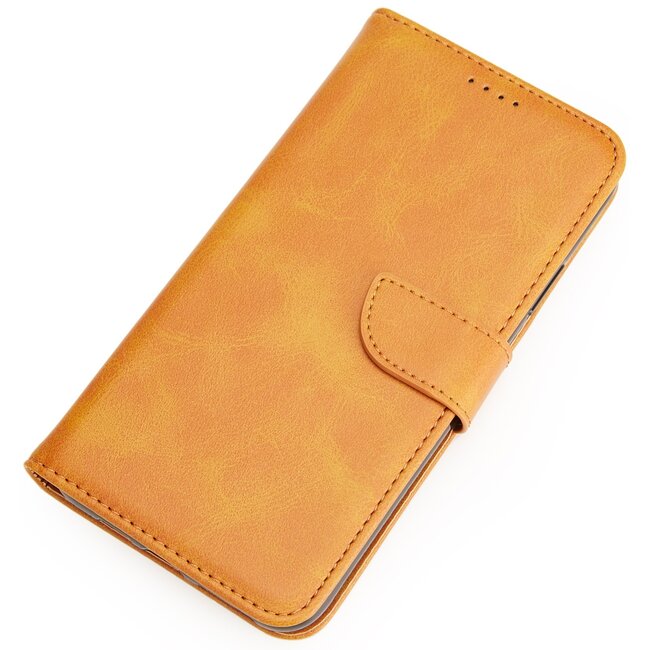 Case2go - Hoesje geschikt voor Samsung Galaxy A71 5G - Wallet Book Case -  Ruimte voor 3 pasjes - Licht Bruin
