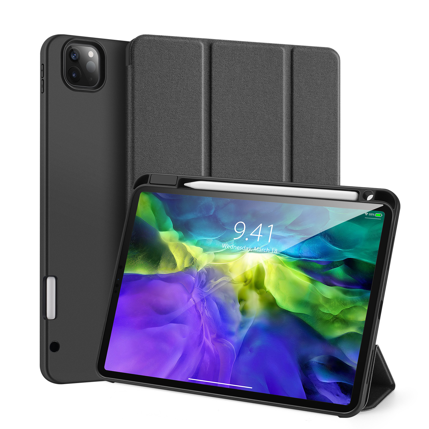 Tablet hoes geschikt voor iPad Pro 11 (2020) - Dux Ducis Domo Lite Book Case met stylus pen houder - Zwart afbeelding