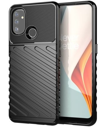 Hoesje voor OnePlus Nord N200 5G - Back cover - Flexibel TPU - Schokbestendig - Zwart afbeelding