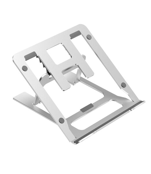Case2go Opvouwbare Laptop / MacBook standaard - 11.6 tot 17.3 inch - Verstelbare hoogte - Aluminium - Zilver