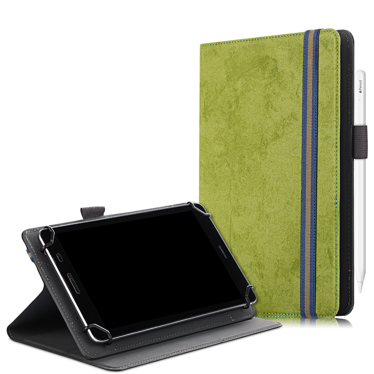 Universele 7/8 inch tablet hoes - Wallet Book Case - Groen afbeelding