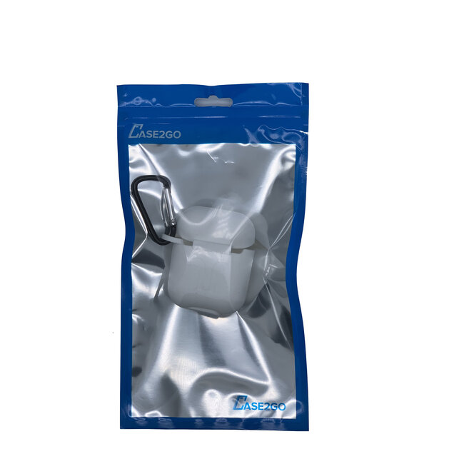 Case2go - Hoesje geschikt voor Apple Airpods 1/2 - Siliconen beschermhoes met opdruk - 3.0 mm - Wit
