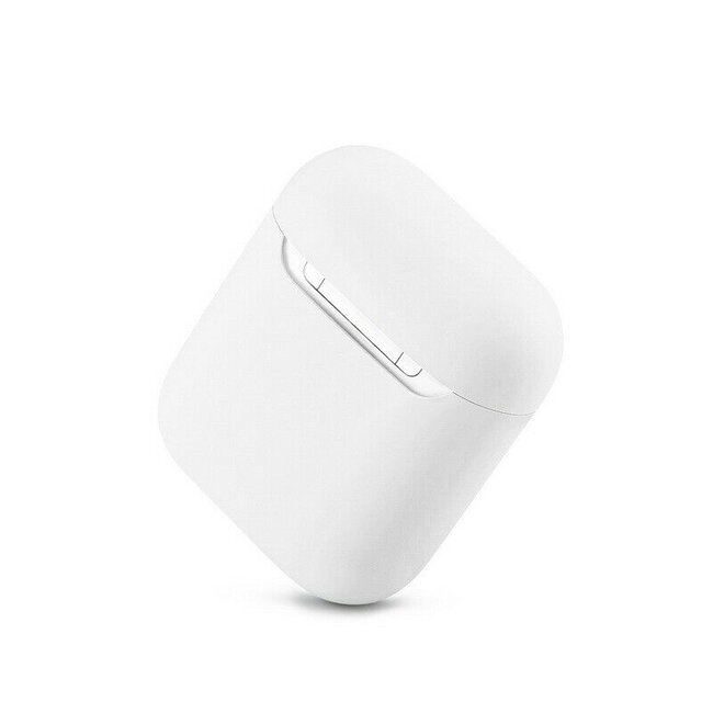 Case2go - Hoesje geschikt voor Apple Airpods 1/2 - Siliconen beschermhoes met opdruk - 3.0 mm - Wit
