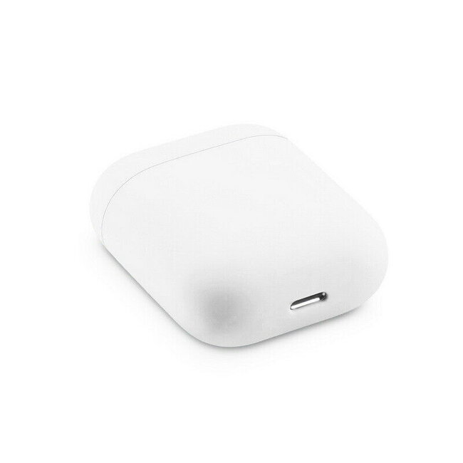 Case2go - Hoesje geschikt voor Apple Airpods 1/2 - Siliconen beschermhoes met opdruk - 3.0 mm - Wit