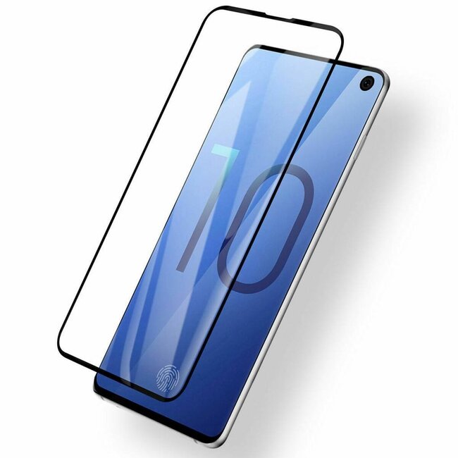 Screenprotector geschikt voor Samsung Galaxy S10e - Full Cover Screenprotector - Gehard Glas - Zwart