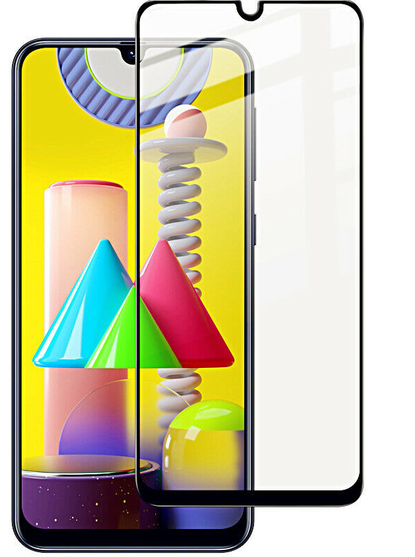 Screenprotector geschikt voor Samsung Galaxy M21 - Full Cover Screenprotector - Case-Friendly - Zwart afbeelding