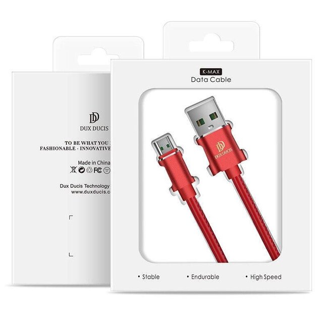 Dux Ducis K-Max Series - Micro USB kabel - 1 meter - Rood