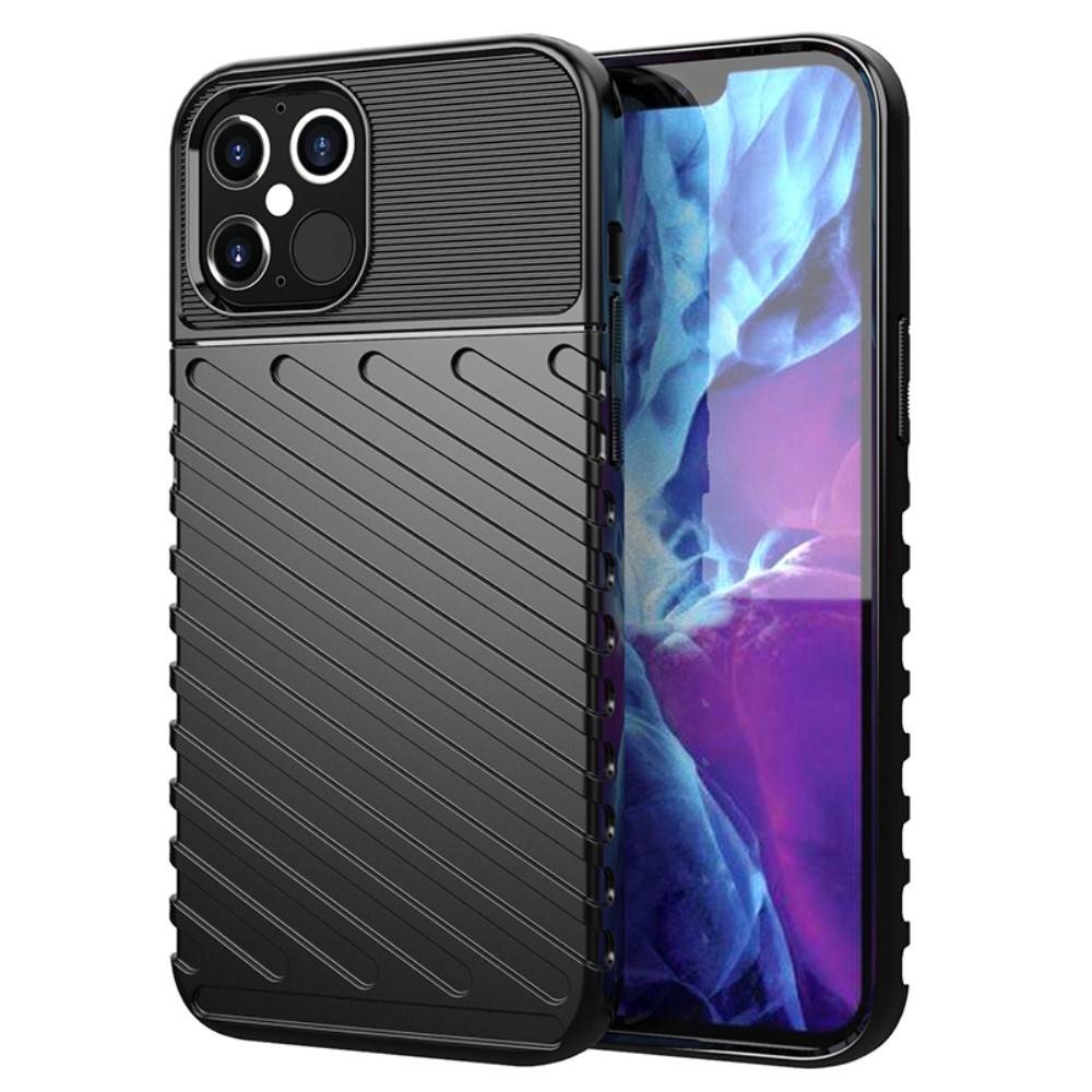 Hoesje geschikt voor iPhone 12 Pro Max - Back cover - Flexibel TPU - Schokbestendig - Zwart afbeelding