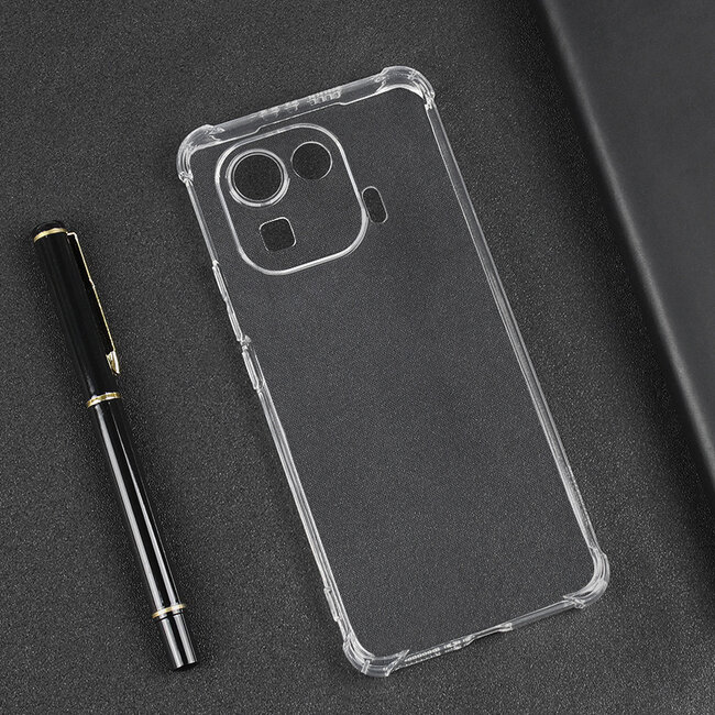 Xiaomi Mi 11 Pro Hoesje + Screenprotector- Clear Soft Case - Siliconen Back Cover - Shock Proof TPU - Transparant