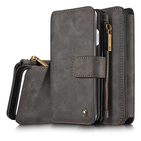 CaseMe - Samsung Galaxy S21 Plus Hoesje - Back Cover met Ritssluiting - Zwart afbeelding