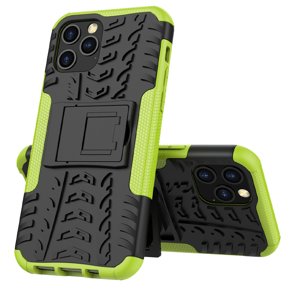 iPhone 12 / Hoesje geschikt voor iPhone 12 Pro - Schokbestendige Back Cover - Groen afbeelding