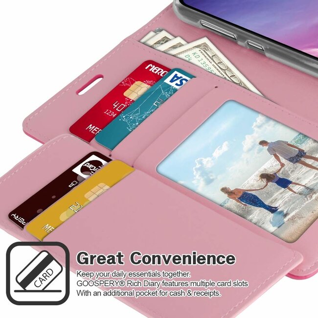 Wallet Case geschikt voor iPhone XS Max - Goospery Rich Diary - Magenta