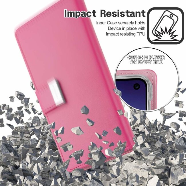 Wallet Case geschikt voor iPhone XS Max - Goospery Rich Diary - Magenta