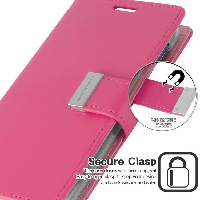 Wallet Case geschikt voor iPhone XS Max - Goospery Rich Diary - Magenta