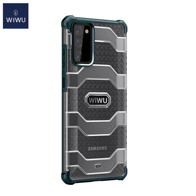 WiWu - Hoesje geschikt voor Samsung Galaxy Note 20 - Voyager Case - Schokbestendige Back Cover - Donker Groen