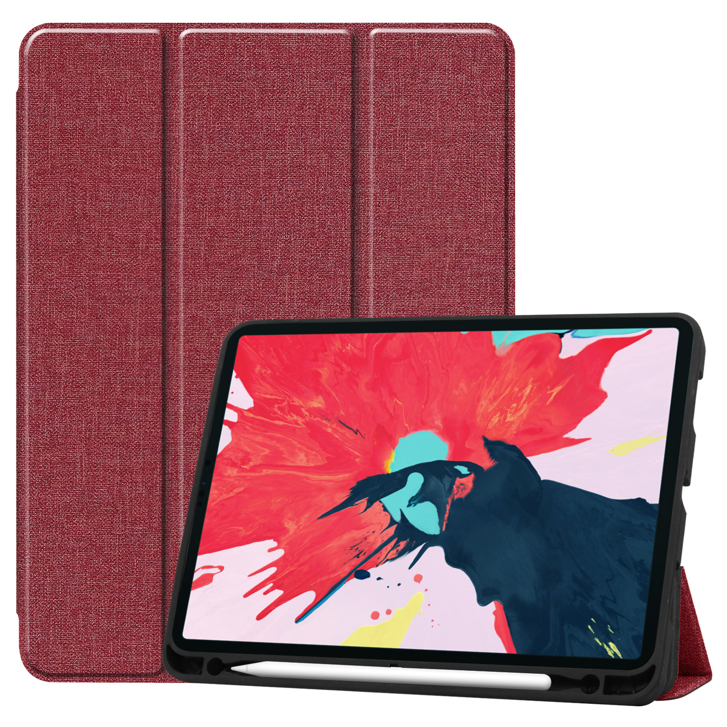 Tablethoes geschikt voor Apple iPad Pro 11 (2022/2021/2020/2018)  - Cowboy Cover Book Case - Donker Rood afbeelding