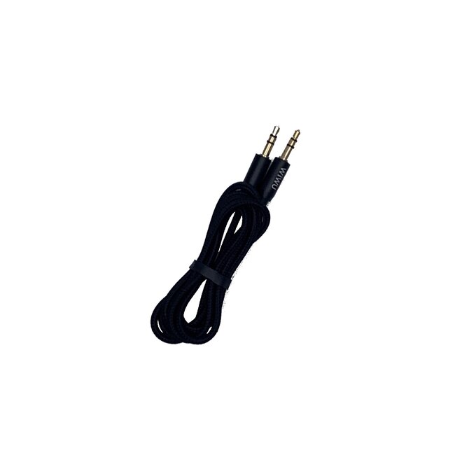 WIWU - 3.5 MM AUX kabel - AUX kabel auto - Nylon - 1 meter - Zwart
