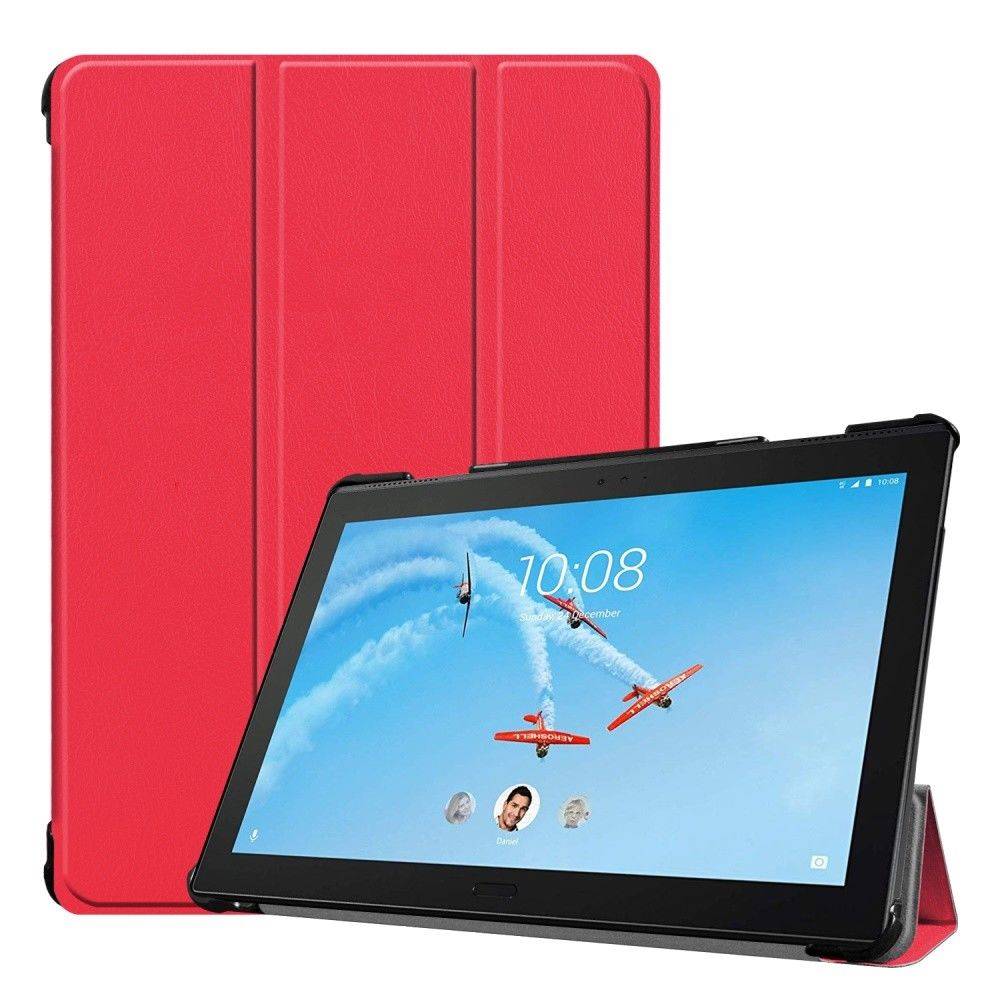 Tablet hoes geschikt voor Lenovo Tab P10 - Tri-fold Book Case - Rood afbeelding