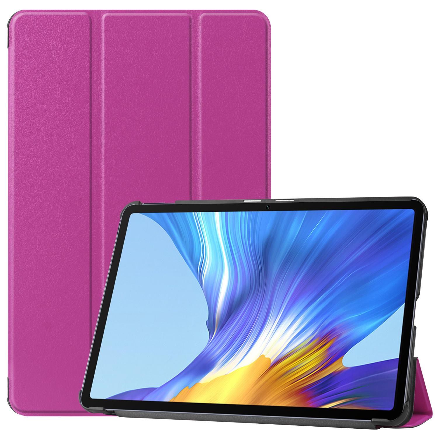 Tablet hoes geschikt voor Huawei MatePad 10.4 Tri-Fold Book Case - Paars afbeelding
