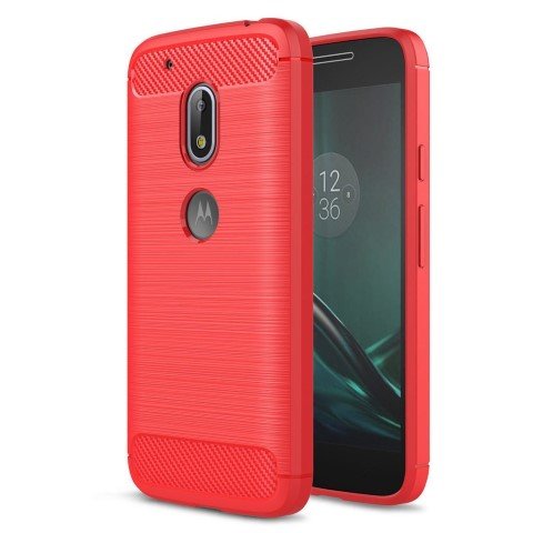 Geborstelde TPU Cover - Motorola Moto G4 Play - Rood afbeelding