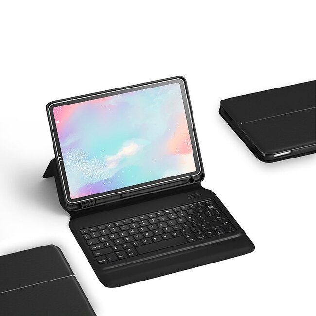 Bluetooth toetsenbord geschikt voor iPad Pro 11 (2018/2020) - Bluetooth toetsenbord hoes - QWERTY layout - Magneetsluiting - Sleep/Wake-up functie - Zwart