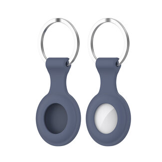 Case2go Case2go - Sleutelhanger geschikt voor Airtag - Siliconen hoesje - 1 Stuk - Blauw