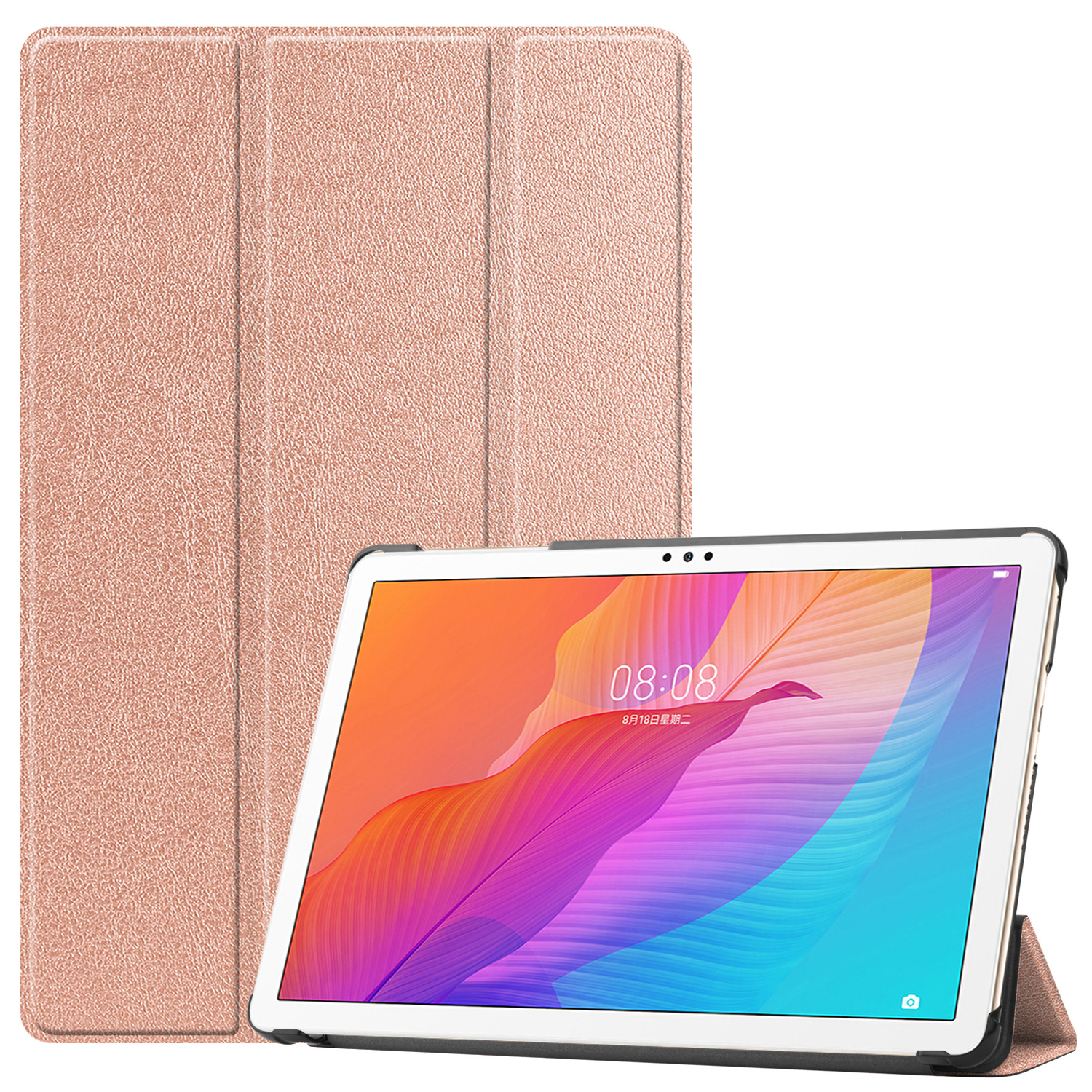 Tablet hoes geschikt voor Huawei MatePad T 10S  (10.1 Inch) - Tri-Fold Book Case - RosÃ© Goud afbeelding