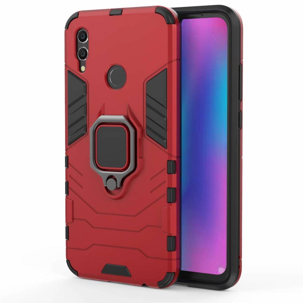 Schokbestendige back cover met ring houder - Honor 10 lite - Rood afbeelding