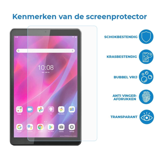 Case2go - Tablet Screenprotector geschikt voor Huawei MediaPad M5 Lite - 8.0 Inch - Tempered Glass - Case Friendly - Transparant