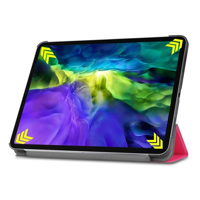 Tablet hoes voor Apple iPad Pro 2021 / 2020 tri-fold hoes - Case met Auto Wake/Sleep functie - Magenta