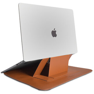 WIWU Alita MacBook Pro Sleeve - laptop sleeve - 15.4 inch - Slim Stand Macbook Standaard - Bruin
