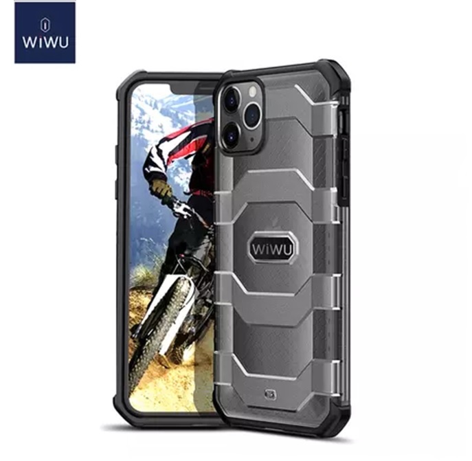 WiWu - Hoesje geschikt voor Apple iPhone 12 Mini - Voyager Case - Schokbestendige Back Cover - Zwart afbeelding