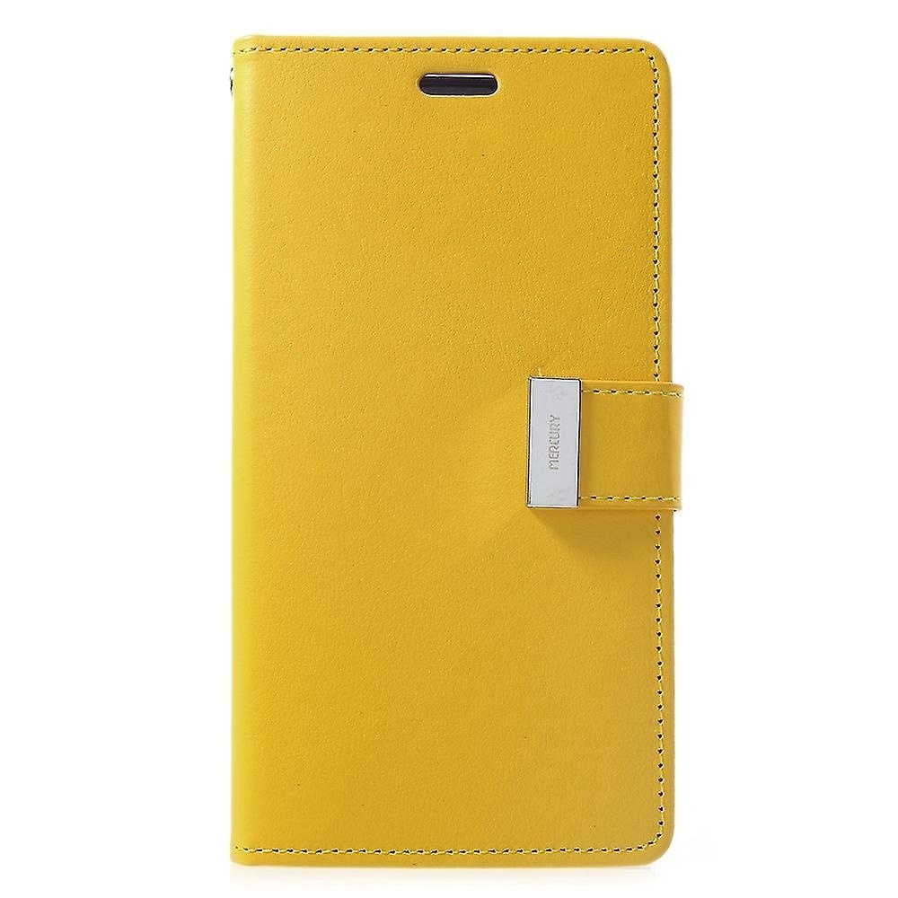 Hoesje geschikt voor Samsung Galaxy Note 20 - goospery rich diary case - hoesje met pasjeshouder - geel afbeelding