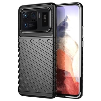 Case2go Hoesje voor Xiaomi Mi 11 Ultra - Back cover - Flexibel TPU - Schokbestendig - Zwart
