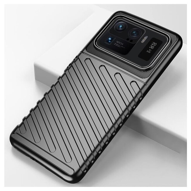 Hoesje geschikt voor Xiaomi Mi 11 Ultra - Back cover - Flexibel TPU - Schokbestendig - Zwart