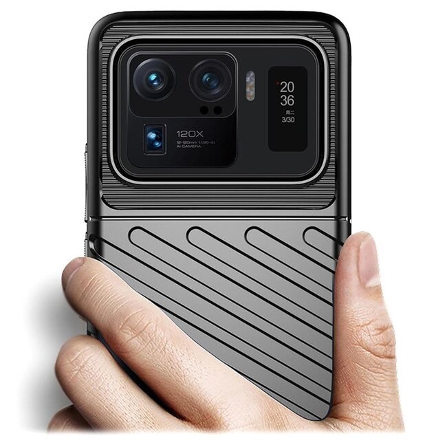 Hoesje geschikt voor Xiaomi Mi 11 Ultra - Back cover - Flexibel TPU - Schokbestendig - Zwart