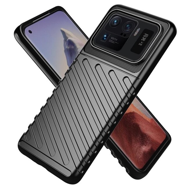 Hoesje geschikt voor Xiaomi Mi 11 Ultra - Back cover - Flexibel TPU - Schokbestendig - Zwart