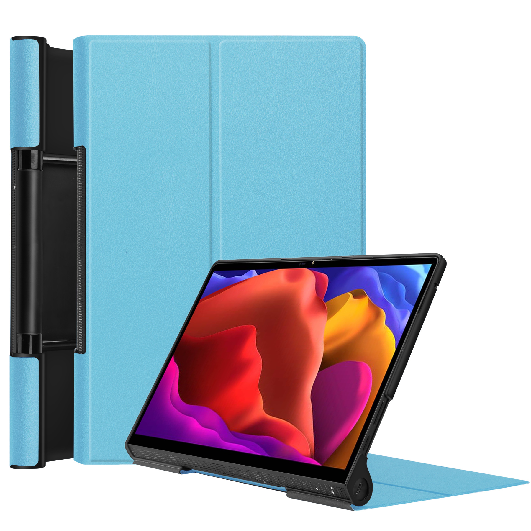 Tablet Hoes geschikt voor Lenovo Yoga Tab 13 (2021) - Tri-Fold Book Case - Licht Blauw afbeelding