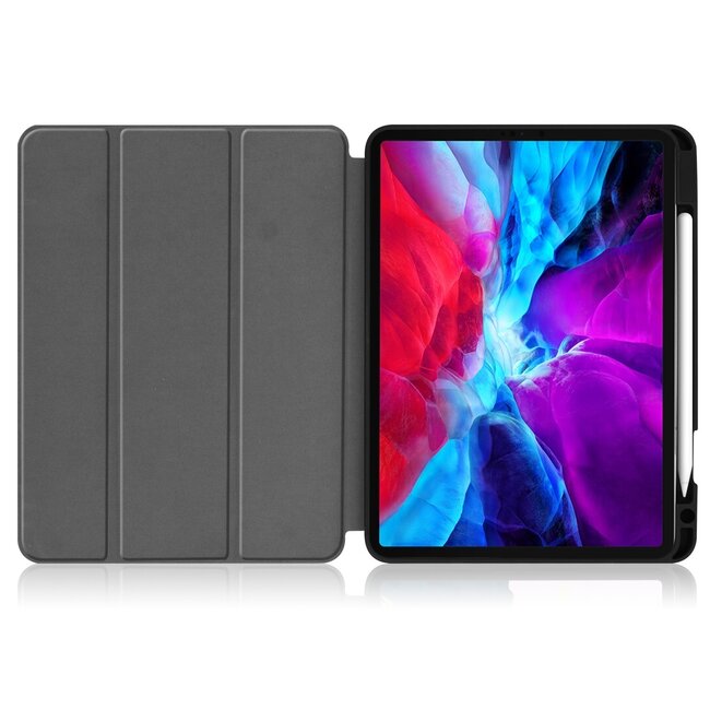 Tablethoes geschikt voor Apple iPad Pro 11 (2022/2021/2020/2018)  - Tri-Fold Book Case - Apple Pencil Houder - Grijs